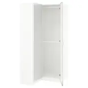 PAX / FARDAL/ÅHEIM corner wardrobe, high-gloss white/mirror glass, 111/88x201 cm