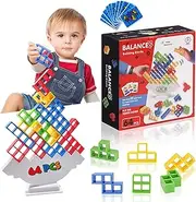 Tetra Tower Game, 64 PCS Tetra Tower Balance Game Fun Stacking Building Blocks for Kids, Develop Dexterity, Patience, Fine Motor Skills, Family Party Team Building Game Gifts (64 Pcs)