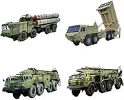 Ｓｉｍｈｏａ 4Pcs Missile Vehicles Models 4D Puzzles Ornament Quick Assembly Children Decor Collectible Holiday Gifts DIY Handcrafts
