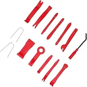 14Pcs Auto Removal Tool, Trim Pry Repair Set Kit Non-Scratch Car Fastener Remover Installer Pry Tool for Car Door Panel Audio Instrument Desk (Red)