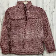 Pullover Jacket Sherpa Youth Soft New Medium Frosty Garnet Quarter Zip Pullover