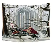 Snowy Forest Knight and Princess Tapestry
