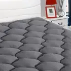 Dark Gray Cooling Matress Pad Cotton Top Cover Snow Down Alternative Fill Fitted