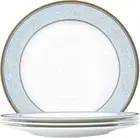 Fine Bone China Dinner Plates Sets, 4 Pcs Classic Relief Pattern Gilt Edged High