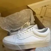 Size 9.5 Women’s - VANS Old Skool Platform True White
