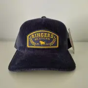 Ringers Western Navy Blue Trucker Cap Wheatbelt Corduroy Unisex Mens Womens
