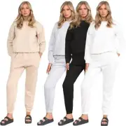Womens Two piece Set Long Sleeve Sweatshirt Drawstring Jogger Solid Casual Pants