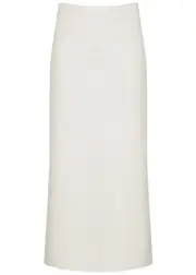 Alice + Olivia Maeve Faux Leather Midi Skirt - Off White - 10 (UK14 / L) 10 (UK14 / L)