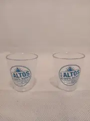 Lot 2 Plastic Round Olmeca Altos Shot Glasses 100% Agave Tequila Whiskey Mexico