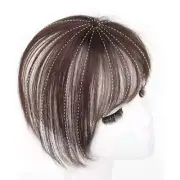 Bangs Hair Clip Lifelike Refine Facial Contour 3D Real Human Hair Bangs Dark