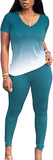 [PINSV] Lounge Sets for Women 2 Piece Summer Casual Jogger Workout Outfits Short Tops Long Pant Sweat suit leggings set