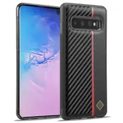 Scratch Resistant Carbon Fiber Texture Case For Samsung Galaxy S10, Pu Leather+tpu+eva Phone Cover