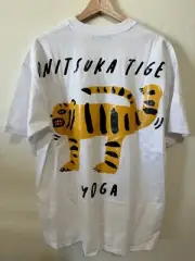 Onitsuka Tiger GRAPHIC TEE White T-shirt Size Large Oversized Yoga 2183b041.100