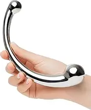Curve Double Ended Stainless Steel G Spot Wand Massage Stick Pure Metal P-Spot Stimulator Prostate Massager Plug Dildo Sex Toy for Women Men - Valentines Day Gift