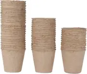 50Pack 3.15 Inch round Peat Pots Organic Biodegradable Fibre Pots Seed Starter P