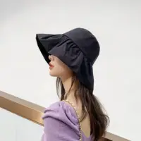 在飛比找momo購物網優惠-【漂亮小媽咪】韓系 質感 漁夫帽 荷葉邊 遮陽帽 女性 成人