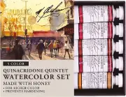 M. Graham Quinacridone Watercolor Set - 5 Colors, Matte Finish, Made in USA