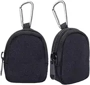 [Generic] 2 Pack Tactical Coin Purse - Military Pocket Keychain Pouch as Mini Tool Organizer Coin Car Key Waist Case Earphone Pack Backpack Accessory Pouch (Black, One Size)