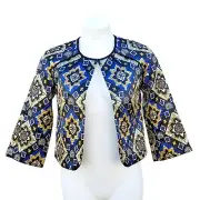 NWT Ann Taylor LOFT Mosaic Brocade Shimmer Jacquard Quilted Jacket Size XXS