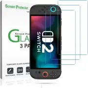 Tempered Glass Screen Protector Compatible with Nintendo Switch 2 Model 2025 (3-