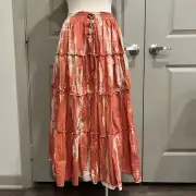 Nine West Tiered Skirt Tie Dye Boho Peasant Sz XS Prairie Cottagecore Hippie
