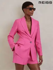 Reiss Pink Hewey Tailored Textured Single Breasted Suit: Blazer (N97263) | $545