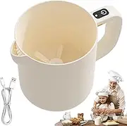 Electric Mixer,Electric Egg Beater Rice Washer - Rechargeable Portable Machine 1 L Blender, Mixing Bowl Filter Kitchen Accessories for Cooking Baking