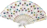 [2PCS] LYLAC Homeware Decorative Folding Hand Fan, Multi-Coloured