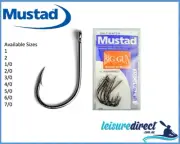 Packet of Mustad Big Gun Chemically Sharp Fishing Hooks | Choose Your Size |