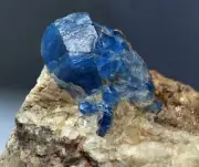 244 CRT Fluorescent Natural Blue Gemmy AFGHANITE Crystal On Matrix Specimen