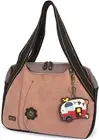 New Chala Bowling Tote Large Bag Dusty Rose Pink Pleather CAMPER Coin Purse gift