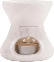 Radicaln Marble Butter Warmer White 4" Inches Handmade Food Warmers for Parties - Food Warmer Butter Warmer Fondue Set for Kitchen - White Chocolate Melts with Butter Melter