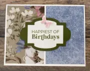 Stampin Up Card Kit "Happy Birthday" Card Kit Wildly Flowering - Makes 4 Cards