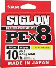 SUNLINE SIGLON PE X8 150m #0.6 / 10lb Light Green PE Braid Fishing Line New JPN
