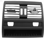Black Chrome Car Rear Central Center Frame Console Fresh Air Outlet Vent Grill Compatible For BMW 5 Series 535i 535d F10 F11 2010-2016