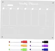 LALAFINA 1 Dry Erase Weekly Planner Board for Fridge Memo Board with Markers for Organizing Daily Tasks Meal Planning and Grocery Lists for Home