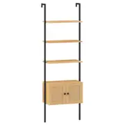 Costway 5-Tier Bookshelf Ladder Bookcase Cabinet Natural