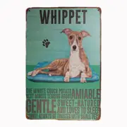 3x Tin Sign Whippet Amiable Gentle Gulf Red Sprint Drink Bar Whisky Rustic Look