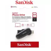 Flash Drive SanDisk Phone Drive Type C Android Smart Phone Tablets 64GB Black