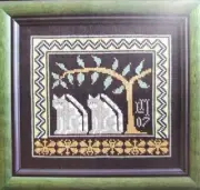 LA-D-DA Cross Stitch Kitty, Kitties with Tree Chart