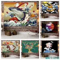 在飛比找Yahoo!奇摩拍賣優惠-MK精品日式浮世繪 掛布 日式海浪魚浮世繪牆壁裝飾品 牆上掛