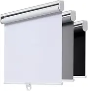 Cordless Roller Shades Blackout Blinds for Windows Room Darkening Rolled Up Shades with Spring System, UV Protection Window Shades Door Blinds for Home and Office (20" W x 72" H, White)