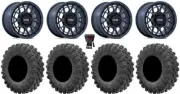 KMC Technic 15" Wheels Blue 30" MotoRavage Tires RZR XP 1000 / PRO XP