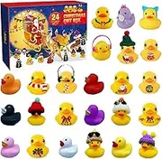 Christmas Rubber Duck Advent Calendar 2024, Christmas Advent Calendar with 24 Rubber Duck, 24 Days Christmas Christmas Countdown Calendar for Kids & Adults