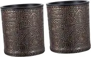 Abaodam 2X Ancient Egyptian Patterned Dice Cup Leather Dice Cups Vintage Containers Storage for Parties
