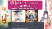 ChatGPT Midjourney Prompts Generator Greeting Cards Creator AI Art Paintings