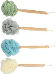 NOLITOY 4pcs Bath Scrubber Brush with Long Handle for Gentle Exfoliation Ergonomic Design for Back Cleaning Shower Accessory for Maximum Comfort