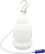 1L Brake Bleeder Bottle: with Silicone Hose and Hanging Hook for Auto Brake Fluid Extraction, White PP Bottle, 10.24X4.33 Inches