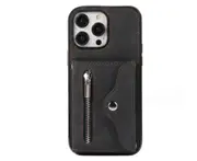 J30 Zipper Phone PU Leather Case organ Card Insert Phone Case for iPhone 14 Plus 6.7 inch