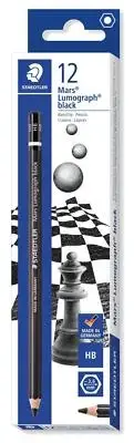 STAEDTLER Pencil HB Mars Lumograph Black Drawing Drawing Carbon Core 12 100B-HB*